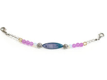 將圖片載入圖庫檢視器 Haori string natural stone, Coral red mother-of-pearl, gray and clear Czech glass, Women