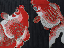 將圖片載入圖庫檢視器 Hanhaba-Obi, Reversible, Women, Black, Red Goldfish
