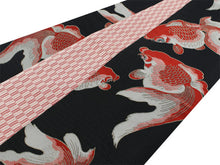 將圖片載入圖庫檢視器 Hanhaba-Obi, Reversible, Women, Black, Red Goldfish