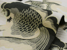 將圖片載入圖庫檢視器 Hanhaba-Obi, Reversible, Women, Beige, Black Goldfish