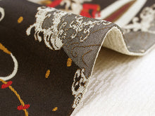 將圖片載入圖庫檢視器 Hanhaba-Obi, Reversible, Women, Brown, Beige, wind god and thunder god