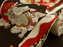 將圖片載入圖庫檢視器 Hanhaba-Obi, Reversible, Women, Brown, Beige, wind god and thunder god