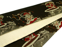 將圖片載入圖庫檢視器 Hanhaba-Obi, Reversible, Women, Brown, Beige, wind god and thunder god