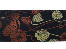 將圖片載入圖庫檢視器 Hanhaba-Obi, Reversible, Women, Black, Beige, Lotus