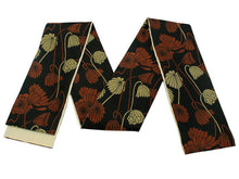 將圖片載入圖庫檢視器 Hanhaba-Obi, Reversible, Women, Black, Beige, Lotus