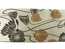 將圖片載入圖庫檢視器 Hanhaba-Obi, Reversible, Women, Beige, Dark Brown,Lotus