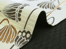 將圖片載入圖庫檢視器 Hanhaba-Obi, Reversible, Women, Beige, Dark Brown,Lotus