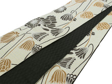 將圖片載入圖庫檢視器 Hanhaba-Obi, Reversible, Women, Beige, Dark Brown,Lotus