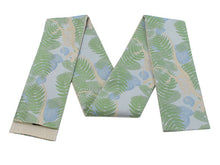 將圖片載入圖庫檢視器 Hanhaba-Obi, Reversible, Women, Light Blue, Beige Dinosaurs and fossils