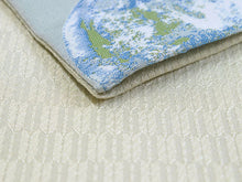 將圖片載入圖庫檢視器 Hanhaba-Obi, Reversible, Women, Light blue, Beige, Earth and rabbits