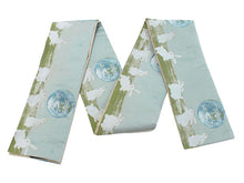 將圖片載入圖庫檢視器 Hanhaba-Obi, Reversible, Women, Light blue, Beige, Earth and rabbits