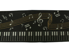 將圖片載入圖庫檢視器 Hanhaba-Obi, Reversible, Women, Black, Beige, Keyboard and stave