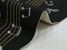 將圖片載入圖庫檢視器 Hanhaba-Obi, Reversible, Women, Black, Beige, Keyboard and stave