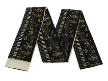 將圖片載入圖庫檢視器 Hanhaba-Obi, Reversible, Women, Black, Beige, Keyboard and stave