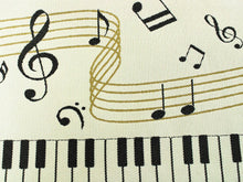 將圖片載入圖庫檢視器 Hanhaba-Obi, Reversible, Women, Beige, Black, Keyboard and stave