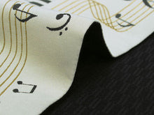 將圖片載入圖庫檢視器 Hanhaba-Obi, Reversible, Women, Beige, Black, Keyboard and stave