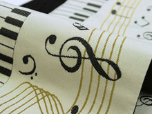 將圖片載入圖庫檢視器 Hanhaba-Obi, Reversible, Women, Beige, Black, Keyboard and stave