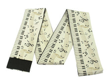 將圖片載入圖庫檢視器 Hanhaba-Obi, Reversible, Women, Beige, Black, Keyboard and stave