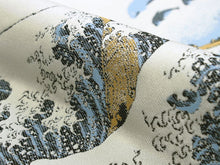 將圖片載入圖庫檢視器 Hanhaba-Obi, Reversible, Women, Beige,Black,Fugakuhyakkei Mt.Fuji