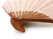 画像をギャラリービューアに読み込む, Sensu, foldable fan, fan bag, 2-piece set in paulownia box ,women, light pink, lace