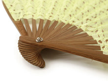 画像をギャラリービューアに読み込む, Sensu, foldable fan, fan bag, 2-piece set in paulownia box ,women, yellow, lace