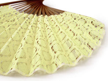画像をギャラリービューアに読み込む, Sensu, foldable fan, fan bag, 2-piece set in paulownia box ,women, yellow, lace