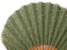 画像をギャラリービューアに読み込む, Sensu, foldable fan, fan bag, 2-piece set in paulownia box ,women, green, lace