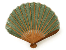 画像をギャラリービューアに読み込む, Sensu, foldable fan, fan bag, 2-piece set in paulownia box ,women, green, lace