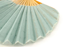 画像をギャラリービューアに読み込む, Sensu, Foldable fan, Fan bag, 2-piece set in paulownia box, Women, Blue, Dot pattern