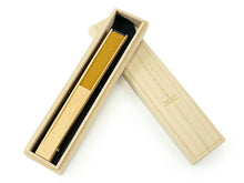 画像をギャラリービューアに読み込む, Sensu, Foldable fan, Fan bag, 2-piece set in paulownia box, Men, Mustard, Plain, Ruler