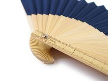 画像をギャラリービューアに読み込む, Sensu, Foldable fan, Fan bag, 2-piece set in paulownia box, Men, Navy, Plain, Ruler