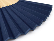 画像をギャラリービューアに読み込む, Sensu, Foldable fan, Fan bag, 2-piece set in paulownia box, Men, Navy, Plain, Ruler
