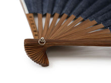 画像をギャラリービューアに読み込む, Sensu, Foldable fan, Fan bag, 2-piece set in paulownia box, Men, Denim, Plain