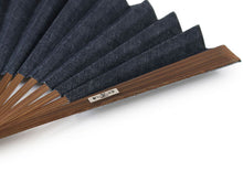 画像をギャラリービューアに読み込む, Sensu, Foldable fan, Fan bag, 2-piece set in paulownia box, Men, Denim, Plain