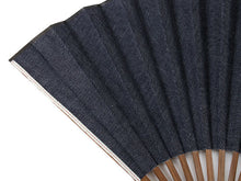 画像をギャラリービューアに読み込む, Sensu, Foldable fan, Fan bag, 2-piece set in paulownia box, Men, Denim, Plain