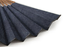 画像をギャラリービューアに読み込む, Sensu, Foldable fan, Fan bag, 2-piece set in paulownia box, Men, Denim, Plain