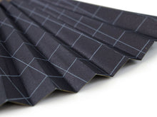 画像をギャラリービューアに読み込む, Sensu, Foldable fan, Fan bag, 2-piece set in paulownia box, Men, Navy, Lattice pattern