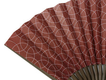 画像をギャラリービューアに読み込む, Sensu, Foldable fan, Fan bag, 2-piece set in paulownia box, Men, Deep red, Lattice pattern