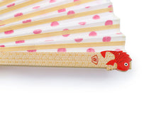 將圖片載入圖庫檢視器 Sensu, Foldable fan, Fan bag, 2-piece set in paulownia box, Women, Red, Dot pattern