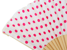 將圖片載入圖庫檢視器 Sensu, Foldable fan, Fan bag, 2-piece set in paulownia box, Women, Red, Dot pattern