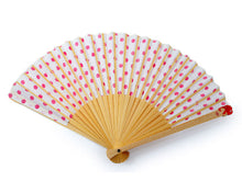 將圖片載入圖庫檢視器 Sensu, Foldable fan, Fan bag, 2-piece set in paulownia box, Women, Red, Dot pattern
