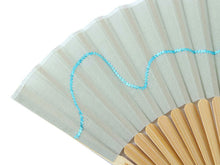 將圖片載入圖庫檢視器 Sensu, Foldable fan, Fan bag, 2-piece set, Women, Silver gray, Plain, Kemari