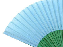 画像をギャラリービューアに読み込む, Sensu, Foldable fan, Fan bag, 2-piece set,Women Bicolor Saxe blue, Green, Plain