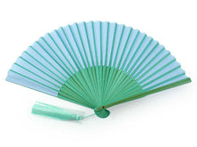 画像をギャラリービューアに読み込む, Sensu, Foldable fan, Fan bag, 2-piece set,Women Bicolor Saxe blue, Green, Plain