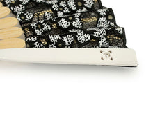 画像をギャラリービューアに読み込む, Sensu, Foldable fan, Fan bag, 2-piece set in paulownia box, Women, Black, Lace
