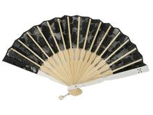 画像をギャラリービューアに読み込む, Sensu, Foldable fan, Fan bag, 2-piece set in paulownia box, Women, Black, Lace
