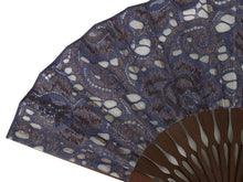 画像をギャラリービューアに読み込む, Sensu, Foldable fan, Fan bag, 2-piece set in paulownia box, Women, Masquerade Purple, Lace