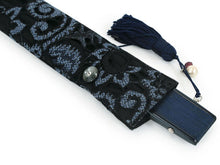 画像をギャラリービューアに読み込む, Sensu, Foldable fan, Fan bag, 2-piece set in paulownia box, Women, Masquerade Navy, Lace
