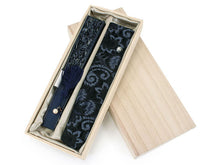 画像をギャラリービューアに読み込む, Sensu, Foldable fan, Fan bag, 2-piece set in paulownia box, Women, Masquerade Navy, Lace