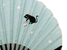 画像をギャラリービューアに読み込む, Sensu, Foldable fan, Fan bag, 2-piece set in gift box, Women,Light blue, Goldfish, Cat